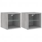 vidaXL TV-Wandschr&auml;nke mit LED-Leuchten 2 Stk Grau Sonoma 836984