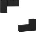 vidaXL TV-Schrank-Set 4-Tlg Schwarz Eichen-Optik 60 x 30 x 30 cm 3393268