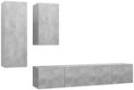 vidaXL 4-Tlg TV-Schrank-Set Betongrau Holzwerkstoff 3079152