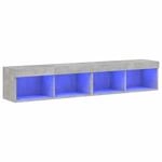 vidaXL TV-Schr&auml;nke mit LED-Leuchten 2 Stk Betongrau 80x30x30 cm 837148