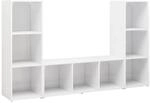 vidaXL TV-Schr&auml;nke 3 Stk Wei&szlig; 107x35x37 cm Holzwerkstoff 3079961