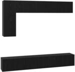 vidaXL TV-Schrank-Set 6-Tlg Schwarz Eichen-Optik 30,5 x 30 x 90 cm 3393247
