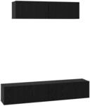 vidaXL Wand TV Schrank 4 Stk Schwarz Eichen-Optik Holzwerkstoff 3393361