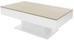 ML-Design Couchtisch 110x60x40 cm Eiche-Optik/Wei&szlig; mit 2 Stauf&auml;chern