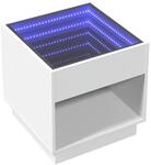 vidaXL Couchtisch mit Infinity-LED Wei&szlig; 50x50x50 cm 847651