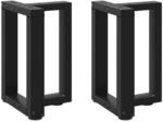 vidaXL Couchtischbeine T-Form 2 Stk Schwarz 38x25x42-43 cm Stahl 4013024