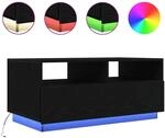 vidaXL Couchtisch mit LED-Leuchten Schwarz Eichen-Optik 90x49x40 cm 862254
