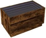 vidaXL Couchtisch mit Infinity-LED R&auml;uchereiche 90x50x50 cm 847669