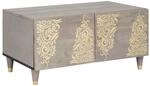 vidaXL Couchtisch Grau 80 x 50 x 40 cm massives Mangoholz 4018777