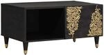 vidaXL Couchtisch Schwarz 80 x 50 x 40 cm Massivholz Mango 4018812