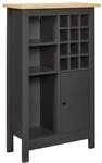 Weinschrank Nellina f&uuml;r K&uuml;che oder Wohnzimmer 77 cm x 33 cm x 124 cm Antrhazit