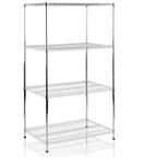 KARAT Gitterregal Everest 280 kg Belastbarkeit 4 B&ouml;den Verchromt 90 x 45 x 160...