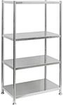 shelfr Edelstahl Schwerlastregal bis 60 kg auf 4 Ebenen 61 x 36 x 113 cm
