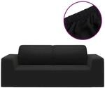 vidaXL Stretch Sofahusse 2-Sitzer Schwarz Polyester-Jersey
