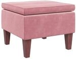 vidaXL Hocker mit Holzbeinen Rosa Samt 329461