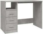 vidaXL Schreibtisch mit Schubladen Betongrau 102x50x76cm Holzwerkstoff 823036
