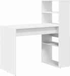 vidaXL Schreibtisch mit Regal Wei&szlig; 113 x 54 x 120 cm Holzwerkstoff 869274