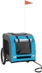 vidaXL Fahrradanh&auml;nger Hunde Blau und Grau Oxford-Gewebe & Eisen 93841