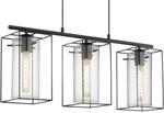 Eglo Pendelleuchte Loncino Schwarz-Transparent 3-flammig