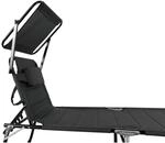 Lex XXL Aluminium Gartenliege Sonnenliege Gepolstert mit Kopfkissen Sonnendach...