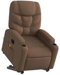 vidaXL Elektrischer Massagesessel mit Aufstehhilfe Braun Stoff 3204636