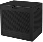 Costway Gartenbox 96 L mit Abschlie&szlig;barem Deckel Rattanoptik Schwarz