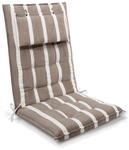 Beautissu Sun-HL Hochlehner 119x50x8cm Beige-Wei&szlig;-Gestreift