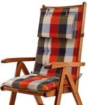 Beautissu Sun-HL Hochlehner 119x50x8cm Orange-Beige-Kariert