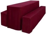Beautissu 3tlg Biertischhussen Set f&uuml;r Bierzeltgarnitur 220x70cm Bordeaux