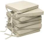 Beautissu 8er Set Loft SK Stuhlkissen 45x40 cm mit B&auml;ndern Rutschfest Natur