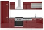 Vicco R-Line K&uuml;chenzeile Bordeaux Hochglanz/Wei&szlig; 300 cm ohne Arbeitsplatte...