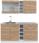 Vicco R-Line Singlek&uuml;che Sonoma/Wei&szlig; 160 cm ohne Arbeitsplatte ohne E-Ger&auml;te