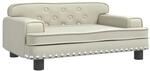vidaXL Hundebett Creme 70x45x30 cm Kunstleder 171890