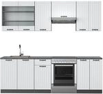 Vicco Fame-Line K&uuml;chenzeile Wei&szlig; Landhaus/Anthrazit 240 cm ohne Arbeitsplatte...