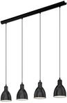 Eglo Pendelleuchte Priddy Schwarz - Wei&szlig; 110 cm x 15,5 cm x 97,5 cm 4-flammig