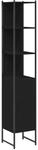 vidaXL Badschrank Schwarz 33x33x185,5 cm Holzwerkstoff 842471