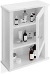 Relaxdays Badh&auml;ngeschrank MDF Acryl Wei&szlig; mit T&uuml;r Magnetverschluss 52 cm x 42...
