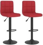 vidaXL Barhocker 2 Stk Weinrot Stoff 334290