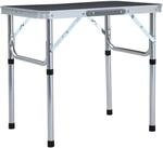 vidaXL Klappbarer Campingtisch Grau Aluminium 60x45 cm 48180