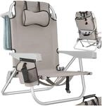 Tectake Aluminium Strandstuhl Coral Klappbar Mit Rucksackfunktion Wetterfest und Uv