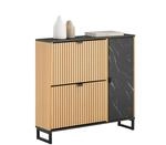 SoBuy Schuhschrank Schmal mit 2 Klappen und 1 T&uuml;r Schuhkommode 90x88x24cm...