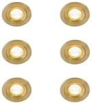 QAZQA Set mit 6 Modernen Einbaustrahlern Gold Rund IP44 Xena