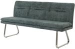 MCW Sitzbank H70 Lehne Stoff/Textil Chenille Edelstahl Geb&uuml;rstet 180cm...