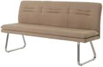 MCW Sitzbank H70 Lehne Stoff/Textil Boucl&eacute; Edelstahl Geb&uuml;rstet 180cm...