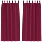 vidaXL Verdunkelungs-Vorh&auml;nge mit Ringen Weinrot Polyester 4107576