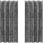 vidaXL Vorh&auml;nge 2 Stk Grau 225 x 140 cm Samt 4107655