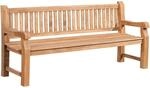 DELUKE Gartenbank Teakbank DEGAD Holz Teak 200x61x93cm Holzbank 200cm Bank Mit...