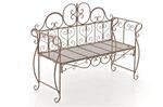 DELUKE Gartenbank LENAR Metall Braun 128x46x94cm Metallbank Garten 2 Seitzer...