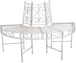 DELUKE Baumbank FRIDA Stahl Antik-Wei&szlig; 80x63x122cm Gartenbank...