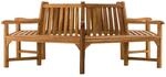 DELUKE Baumbank NEBEL Holz Teak 250x250x93cm Kreisrunde Sitzbank Mit Lehne...